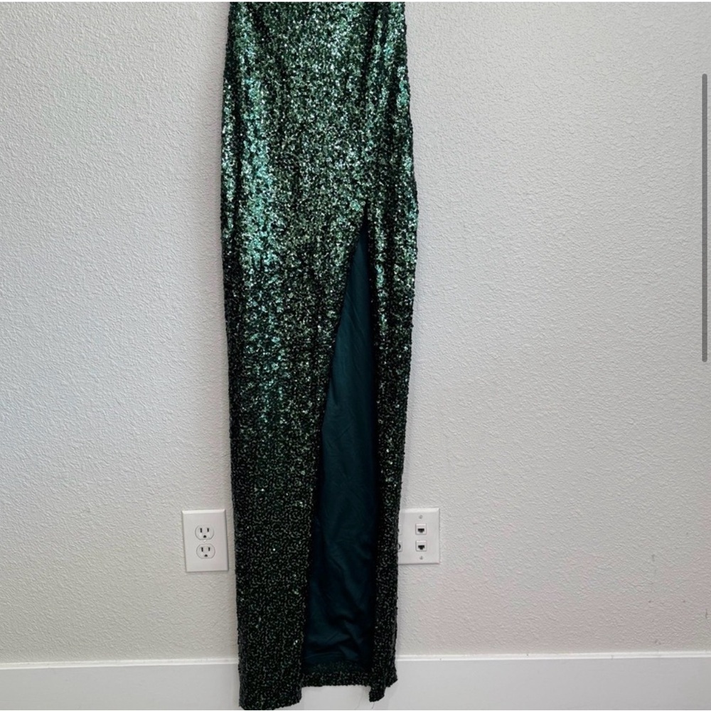 Hello Molly Dear Emilia Dress Sequin Maxi Dress Green Evening Event Party Prom - Picture 4 of 10